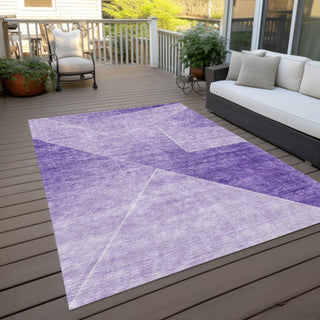 Piper Looms Chantille Modern ACN779 Purple Machine Washable Area Rug Outdoor Lifestyle Image Feature
