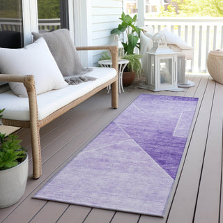 Piper Looms Chantille Modern ACN779 Purple Machine Washable Area Rug Runner Outdoor Lifestyle Image Feature