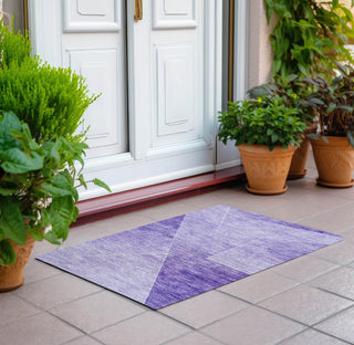 Piper Looms Chantille Modern ACN779 Purple Machine Washable Area Rug Scatter Outdoor Lifestyle Image Feature