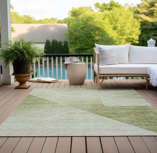 Piper Looms Chantille Modern ACN779 Sage Machine Washable Area Rug Outdoor Lifestyle Image Feature