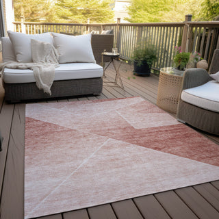 Piper Looms Chantille Modern ACN779 Salmon Machine Washable Area Rug Outdoor Lifestyle Image Feature