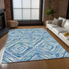 Piper Looms Chantille Diamonds ACN780 Blue Machine Washable Area Rug Lifestyle Image Feature