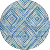 Piper Looms Chantille Diamonds ACN780 Blue Machine Washable Area Rug Round Main Image