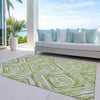 Piper Looms Chantille Diamonds ACN780 Green Machine Washable Area Rug Outdoor Lifestyle Image Feature