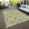 Piper Looms Chantille Diamonds ACN780 Green Machine Washable Area Rug Outdoor Lifestyle Image Feature