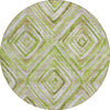Piper Looms Chantille Diamonds ACN780 Green Machine Washable Area Rug Round Main Image