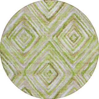 Piper Looms Chantille Diamonds ACN780 Green Machine Washable Area Rug Round Main Image