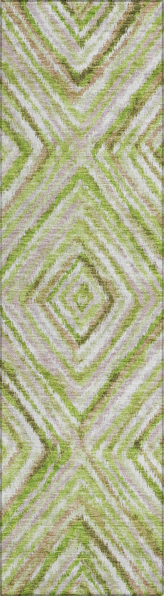 Piper Looms Chantille Diamonds ACN780 Green Machine Washable Area Rug Runner Main Image