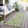 Piper Looms Chantille Diamonds ACN780 Green Machine Washable Area Rug Runner Outdoor Lifestyle Image Feature