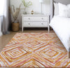 Piper Looms Chantille Diamonds ACN780 Orange Machine Washable Area Rug Lifestyle Image Feature