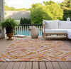 Piper Looms Chantille Diamonds ACN780 Orange Machine Washable Area Rug Outdoor Lifestyle Image Feature