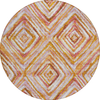 Piper Looms Chantille Diamonds ACN780 Orange Machine Washable Area Rug Round Main Image