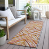 Piper Looms Chantille Diamonds ACN780 Orange Machine Washable Area Rug Runner Outdoor Lifestyle Image Feature