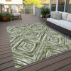 Piper Looms Chantille Diamonds ACN781 Aloe Machine Washable Area Rug Outdoor Lifestyle Image Feature
