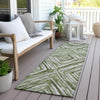 Piper Looms Chantille Diamonds ACN781 Aloe Machine Washable Area Rug Runner Outdoor Lifestyle Image Feature