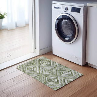 Piper Looms Chantille Diamonds ACN781 Aloe Machine Washable Area Rug Scatter Lifestyle Image Feature