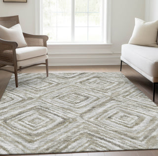 Piper Looms Chantille Diamonds ACN781 Beige Machine Washable Area Rug Lifestyle Image Feature