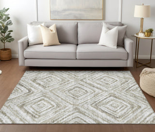 Piper Looms Chantille Diamonds ACN781 Beige Machine Washable Area Rug Lifestyle Image Feature