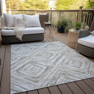 Piper Looms Chantille Diamonds ACN781 Beige Machine Washable Area Rug Outdoor Lifestyle Image Feature