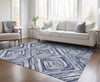 Piper Looms Chantille Diamonds ACN781 Blue Machine Washable Area Rug Lifestyle Image Feature