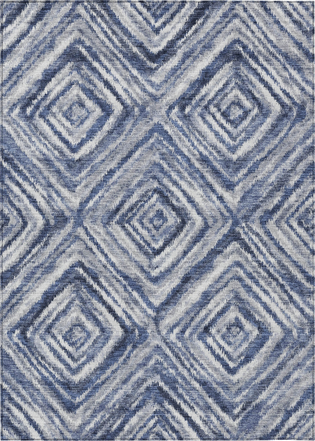 Piper Looms Chantille Diamonds ACN781 Blue Machine Washable Area Rug ...