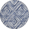 Piper Looms Chantille Diamonds ACN781 Blue Machine Washable Area Rug Round Main Image