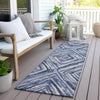 Piper Looms Chantille Diamonds ACN781 Blue Machine Washable Area Rug Runner Outdoor Lifestyle Image Feature