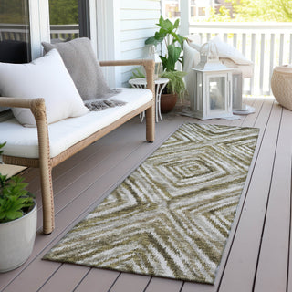 Piper Looms Chantille Diamonds ACN781 Brown Machine Washable Area Rug Runner Outdoor Lifestyle Image Feature