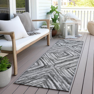 Piper Looms Chantille Diamonds ACN781 Gray Machine Washable Area Rug Runner Outdoor Lifestyle Image Feature