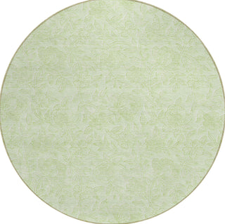 Piper Looms Chantille Floral ACN782 Aloe Machine Washable Area Rug Round Main Image