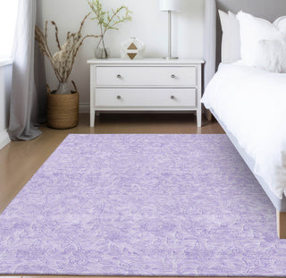 Piper Looms Chantille Floral ACN782 Lilac Machine Washable Area Rug Lifestyle Image Feature
