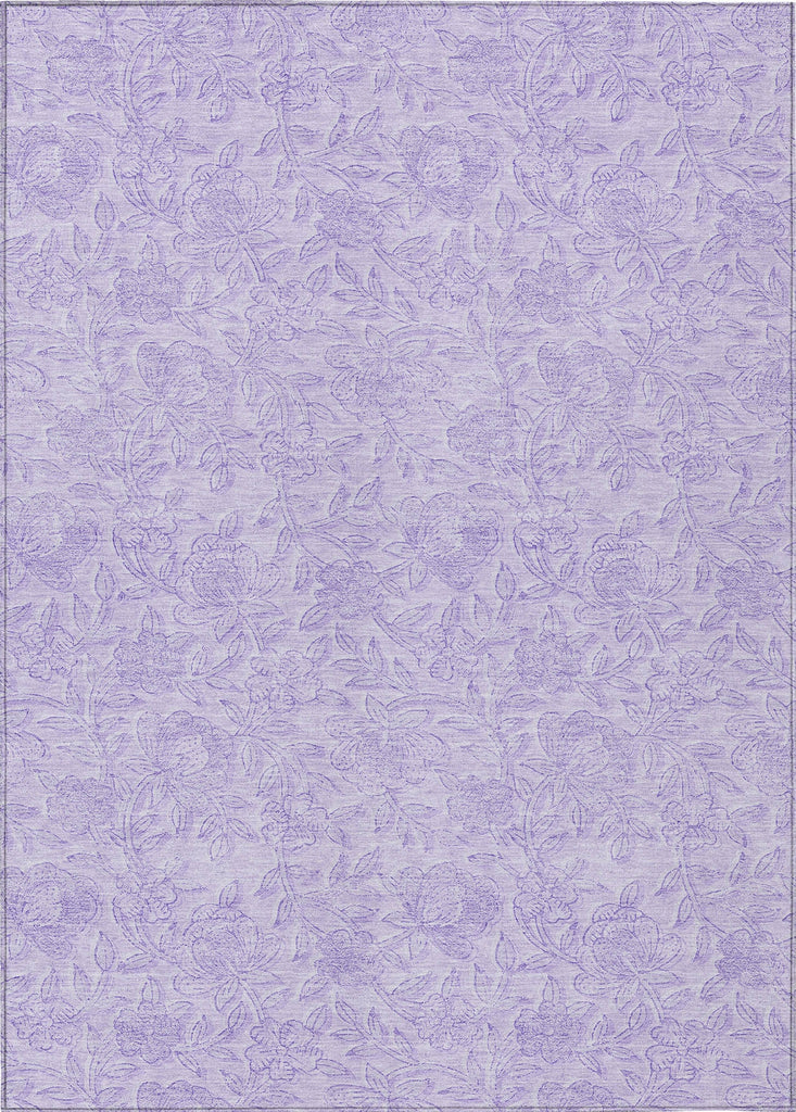 Piper Looms Chantille Floral ACN782 Lilac Machine Washable Area Rug main image