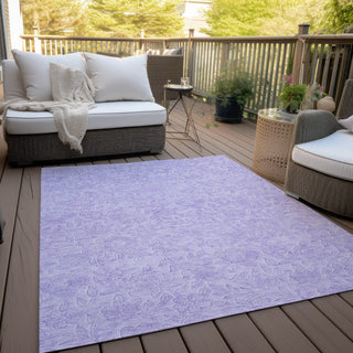 Piper Looms Chantille Floral ACN782 Lilac Machine Washable Area Rug Outdoor Lifestyle Image Feature