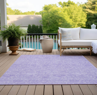 Piper Looms Chantille Floral ACN782 Lilac Machine Washable Area Rug Outdoor Lifestyle Image Feature