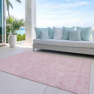 Piper Looms Chantille Floral ACN782 Pink Machine Washable Area Rug Outdoor Lifestyle Image Feature