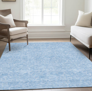 Piper Looms Chantille Floral ACN782 Sky Machine Washable Area Rug Lifestyle Image Feature