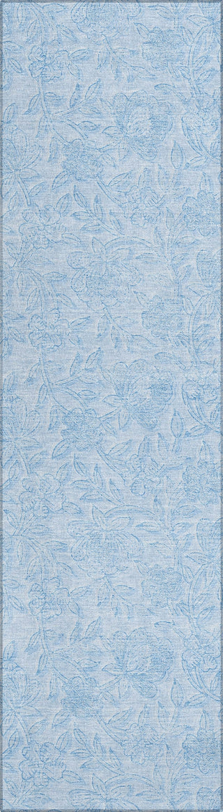 Piper Looms Chantille Floral ACN782 Sky Machine Washable Area Rug Runner Main Image