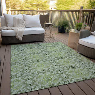 Piper Looms Chantille Medallions ACN783 Aloe Machine Washable Area Rug Outdoor Lifestyle Image Feature