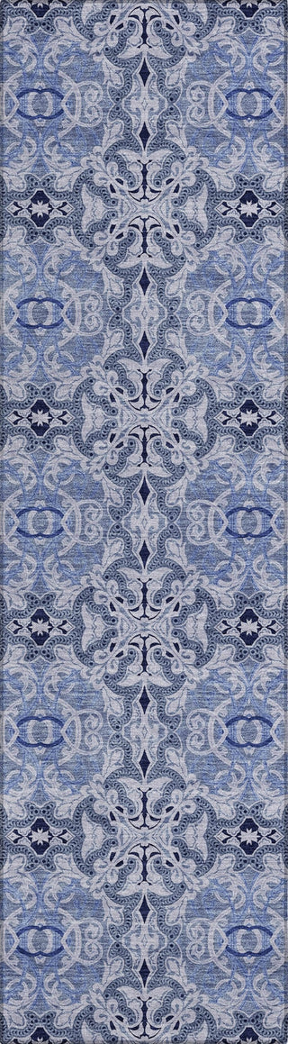 Piper Looms Chantille Medallions ACN783 Blue Machine Washable Area Rug Runner Main Image