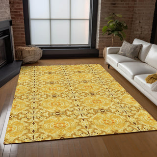 Piper Looms Chantille Medallions ACN783 Orange Machine Washable Area Rug Lifestyle Image Feature