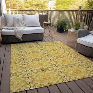 Piper Looms Chantille Medallions ACN783 Orange Machine Washable Area Rug Outdoor Lifestyle Image Feature