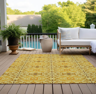 Piper Looms Chantille Medallions ACN783 Orange Machine Washable Area Rug Outdoor Lifestyle Image Feature