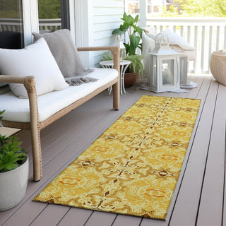 Piper Looms Chantille Medallions ACN783 Orange Machine Washable Area Rug Runner Outdoor Lifestyle Image Feature