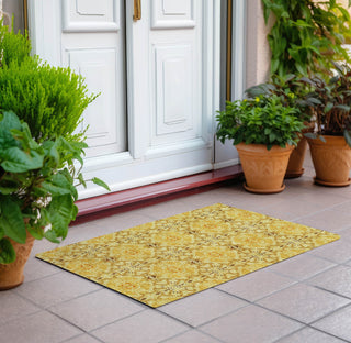 Piper Looms Chantille Medallions ACN783 Orange Machine Washable Area Rug Scatter Outdoor Lifestyle Image Feature