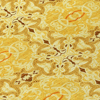 Piper Looms Chantille Medallions ACN783 Orange Machine Washable Area Rug Swatch Image