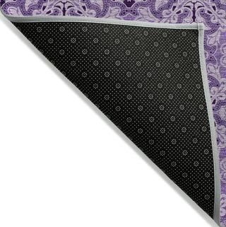 Piper Looms Chantille Medallions ACN783 Purple Machine Washable Area Rug Backing Image