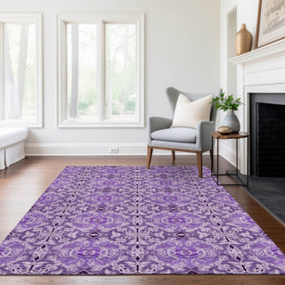 Piper Looms Chantille Medallions ACN783 Purple Machine Washable Area Rug Lifestyle Image Feature