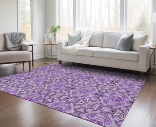 Piper Looms Chantille Medallions ACN783 Purple Machine Washable Area Rug Lifestyle Image Feature