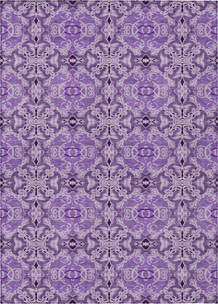 Piper Looms Chantille Medallions ACN783 Purple Machine Washable Area Rug main image