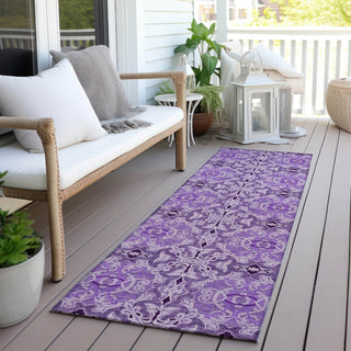Piper Looms Chantille Medallions ACN783 Purple Machine Washable Area Rug Runner Outdoor Lifestyle Image Feature